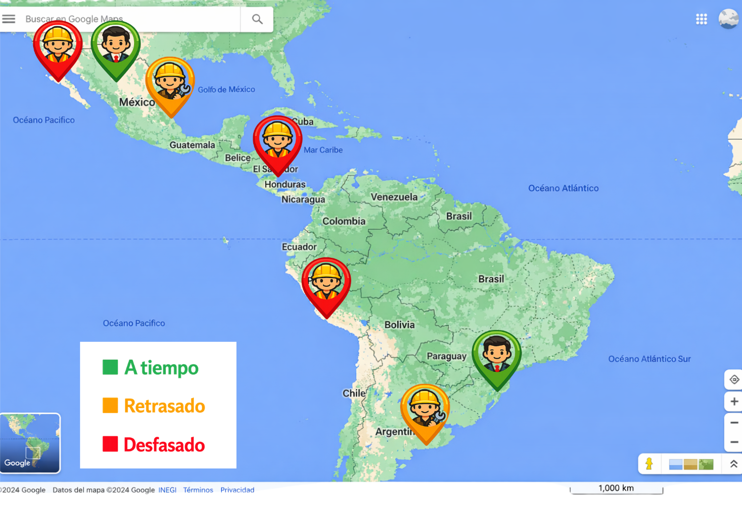 Mapa - Ubicación de colaboradores